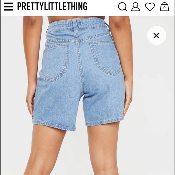PrettyLittleThing Petite Mom Denim Shorts 0 - Picture 9 of 9